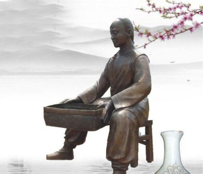 公园铜雕晒茶叶小品人物博鱼网页版