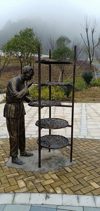 公园广场玻璃钢摊青的制茶人物博鱼网页版