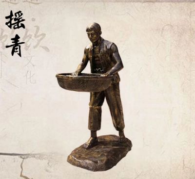 玻璃钢仿铜茶文化摇青的人物博鱼网页版