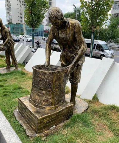 园林户外玻璃钢仿铜烘干的制茶人物博鱼网页版