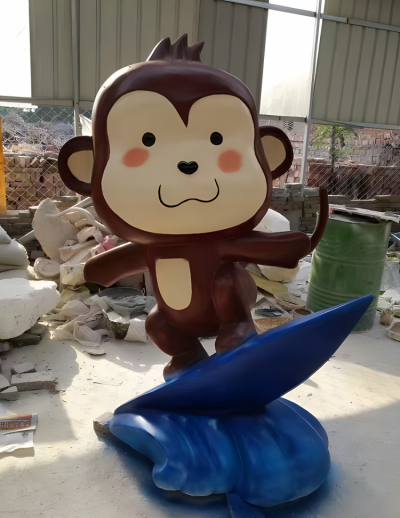 幼儿园地标落地摆件玻璃钢树脂卡通可爱美陈猴子博鱼网页版