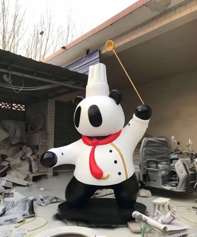 玻璃钢卡通熊猫厨师博鱼网页版