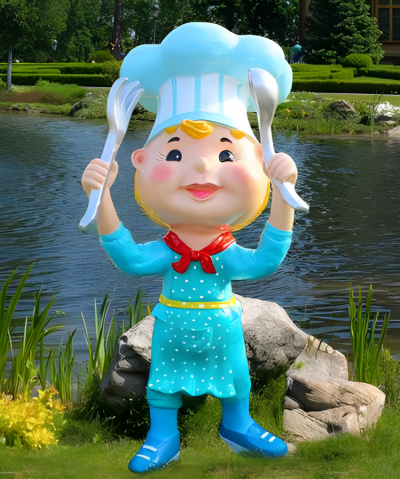 店铺摆件玻璃钢卡通人物厨师博鱼网页版