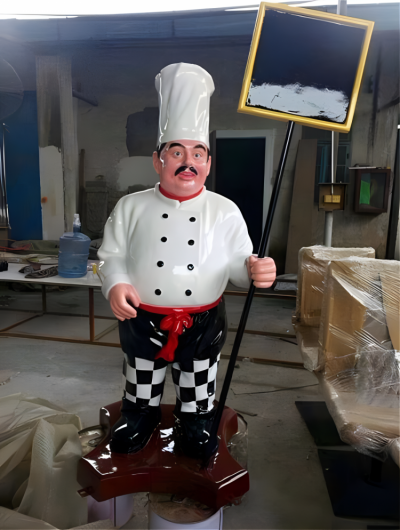 玻璃钢卡通西餐厨师博鱼网页版