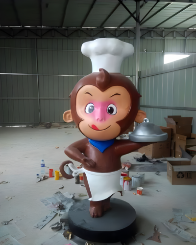 饭店玻璃钢卡通小猴子厨师博鱼网页版