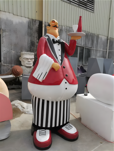 酒店装饰摆件玻璃钢卡通人物西餐厨师博鱼网页版