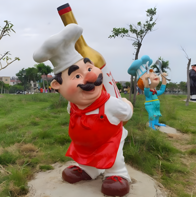 户外园林玻璃钢卡通人物创意厨师博鱼网页版