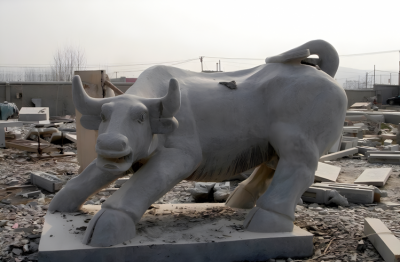 青石石雕园林户外景观装饰动物落地摆件华尔街牛博鱼网页版