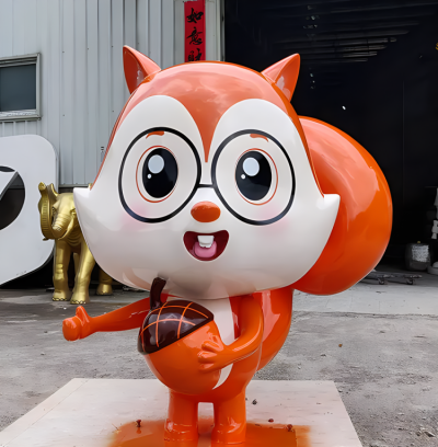 商场游乐场创意卡通美陈动物摆件玻璃钢树脂松鼠博鱼网页版