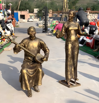 玻璃钢仿铜民俗音乐弹唱人物情景博鱼网页版