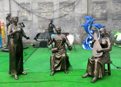 玻璃钢仿铜古代广场小品戏曲人物博鱼网页版