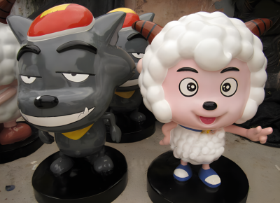 商场美陈装饰玻璃钢卡通动物动物画片动物喜羊羊灰太狼博鱼网页版