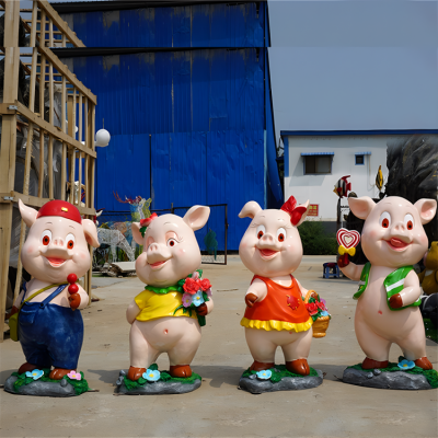 定制玻璃钢卡通动物摆件十二生肖猪博鱼网页版