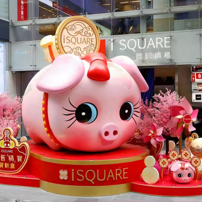 商业街动物景观装饰大型落地摆件玻璃钢卡通生肖猪博鱼网页版