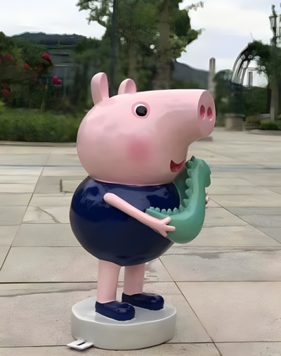 公园摆件玻璃钢卡通动物摆件小猪乔治博鱼网页版