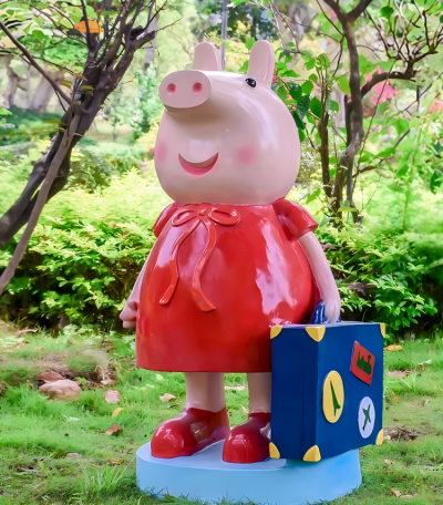 花园动物摆件玻璃钢卡通动物动画片小猪佩奇博鱼网页版