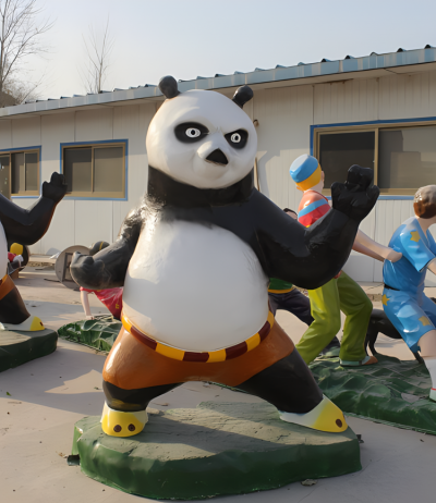 景观创意玻璃钢卡通动物装饰摆件玻璃钢功夫熊猫博鱼网页版
