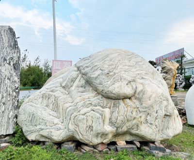 小区庭院刻字自然石头摆件