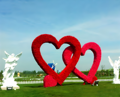 玻璃钢植绒爱心造型打卡博鱼网页版