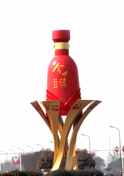 大型不锈钢酒瓶景观博鱼网页版