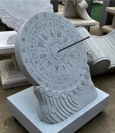 大理石日晷石雕摆件