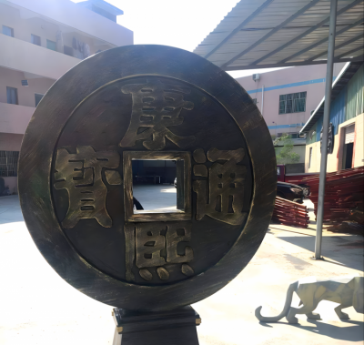玻璃钢仿铜钱币小钱博鱼网页版摆件