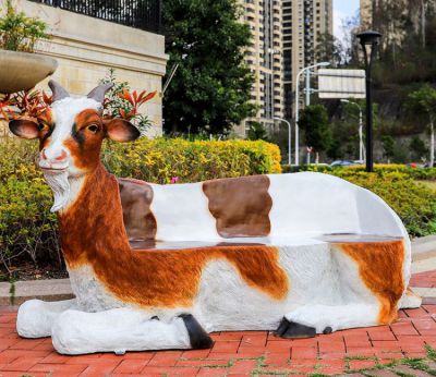 玻璃钢仿真山羊座椅