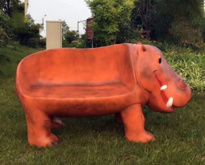 玻璃钢河马造型座椅