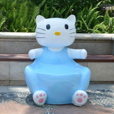 玻璃钢猫咪造型座椅