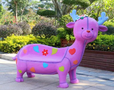 梅花鹿玻璃钢卡通座椅