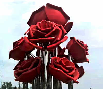 不锈钢玫瑰花树