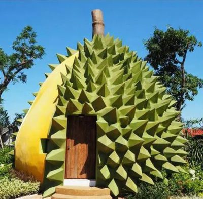 玻璃钢仿真榴莲造型屋子
