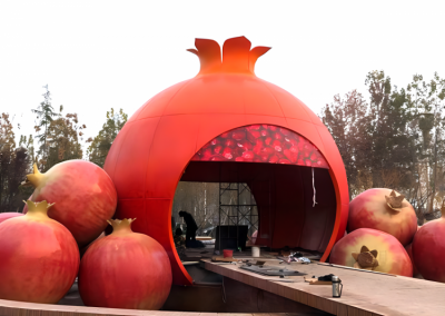 玻璃钢仿真石榴博鱼网页版&石榴造型屋子