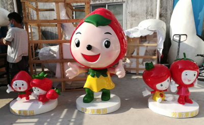 玻璃钢卡通草莓博鱼网页版公仔
