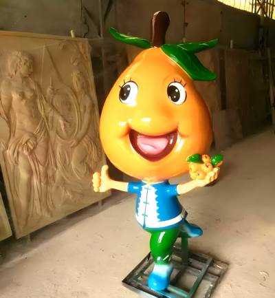 玻璃钢卡通枇杷公仔