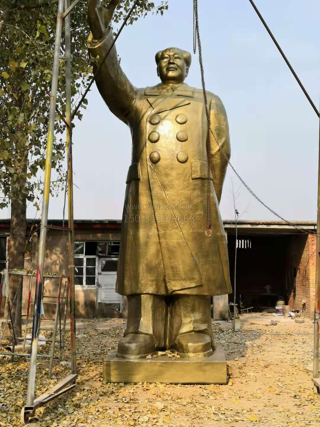 玻璃钢仿铜毛主席雕像