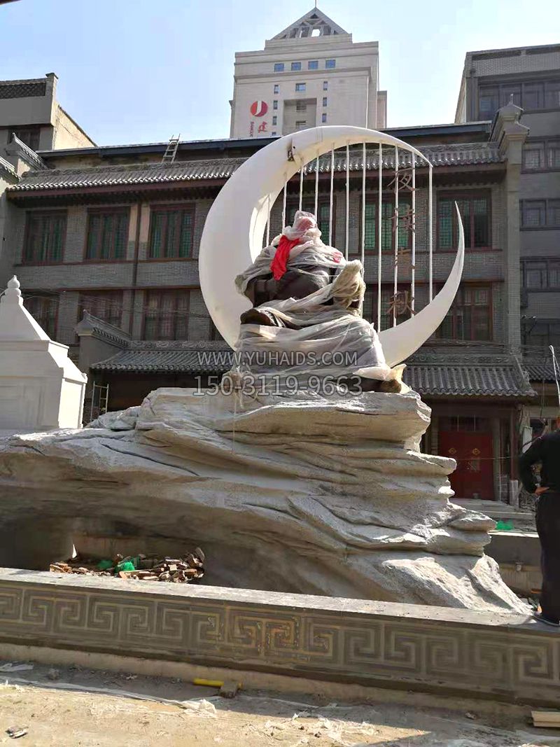 山西运城关王庙关羽夜读春秋安装完成 山西运城关王庙关羽夜读春秋安装完成