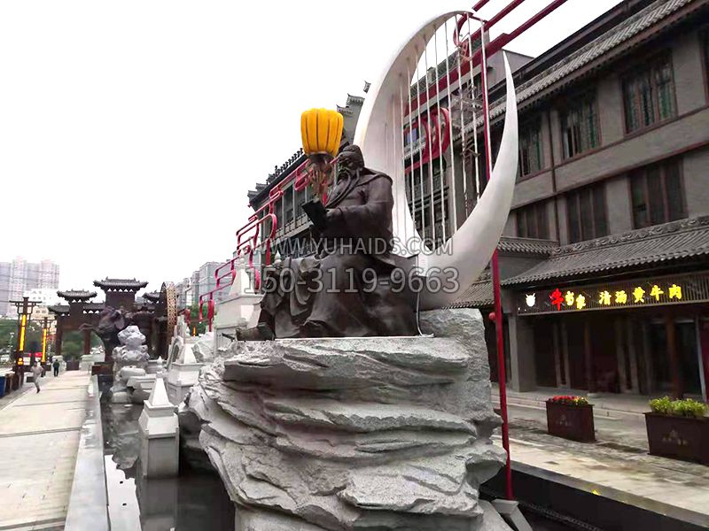 运城关王庙夜读春秋雕像 运城关王庙夜读春秋雕像