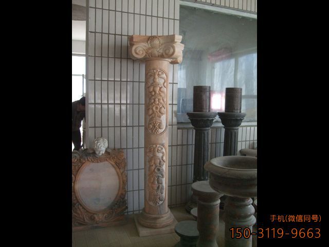 精致的晚霞红大理石罗马柱装饰品博鱼网页版