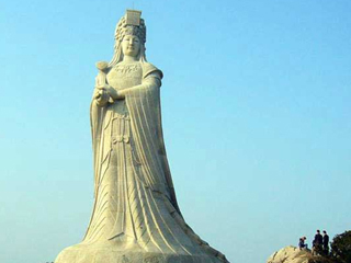 【妈祖】澳门回归妈祖汉白玉石刻雕像