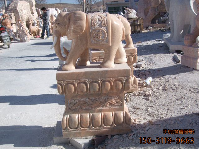 招财进宝晚霞红石雕大象博鱼网页版