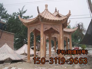晚霞红园林景观单层凉亭