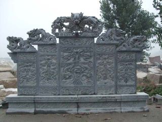 石雕九龙壁的制作